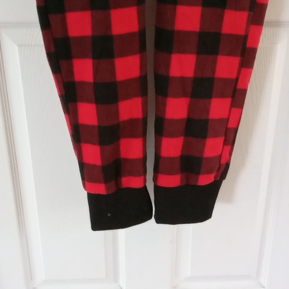 Tipsy Elves Buffalo Plaid Fleece Hooded Jumpsuit Lounge wear NWT - Picture 4 of 13